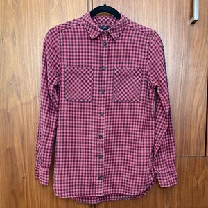J. Crew Women's Red Checkered Button Down Shirt